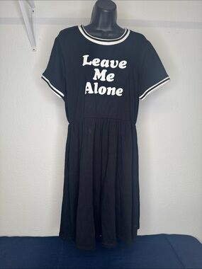 Hot Topic Black Dress with White 'Leave Me Alone' Graphic